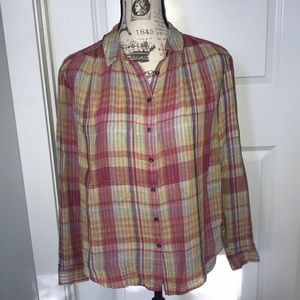 Anthropology Gailen Plaid Button Down shirt
